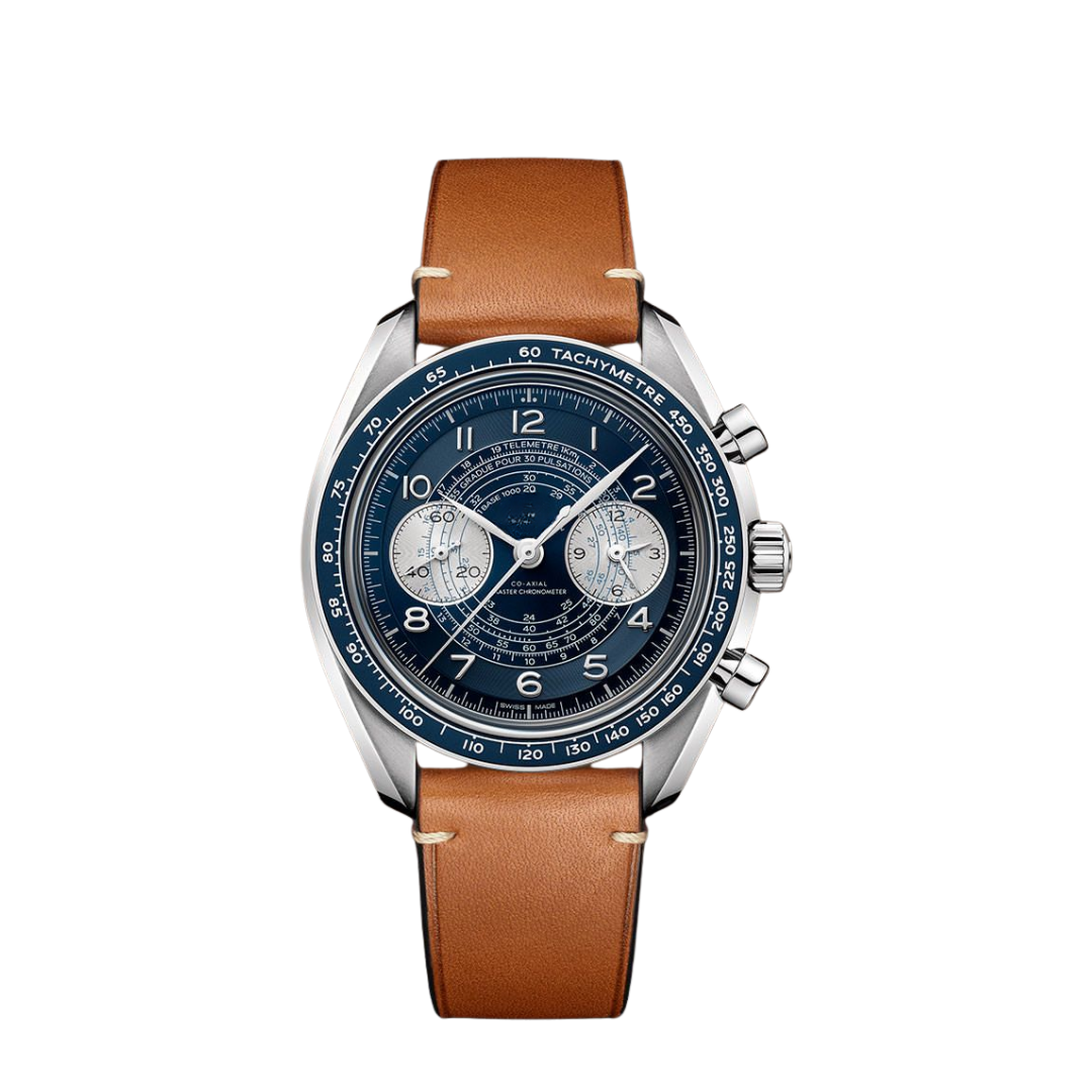 Racing Chrono Pro 42 – Black Dial With Silver Accents | Cognac-Leather Strap
