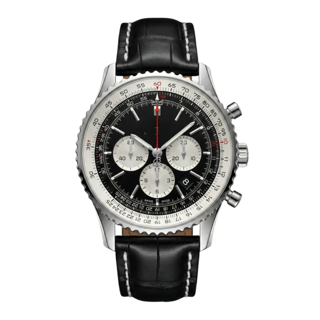 Aviation Chrono Classic – Black Dial | Stainless Steel Bracelet