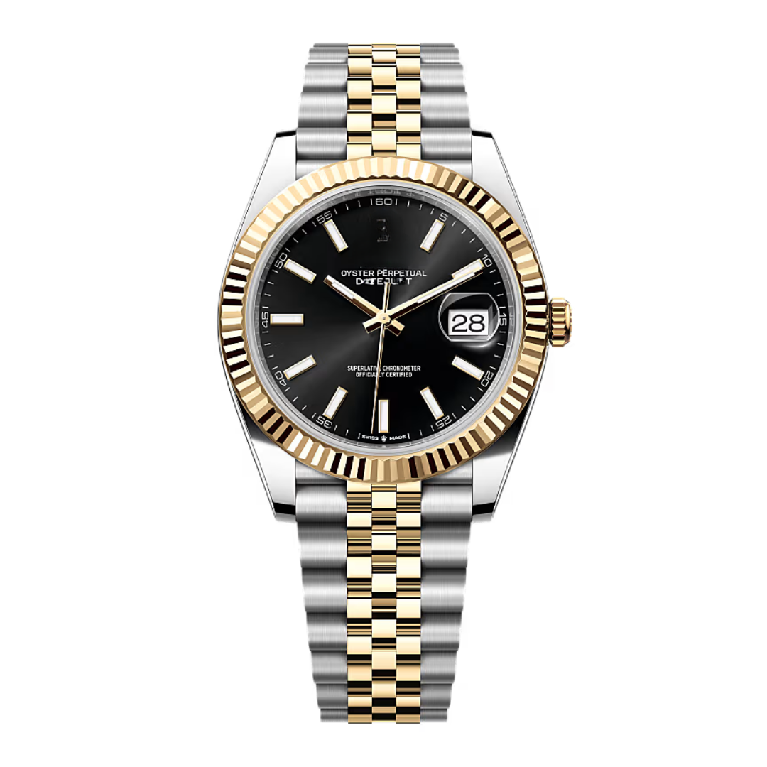 Classic Date 41 – Black Dial | Bicolor Stainless Steel & Gold Tone