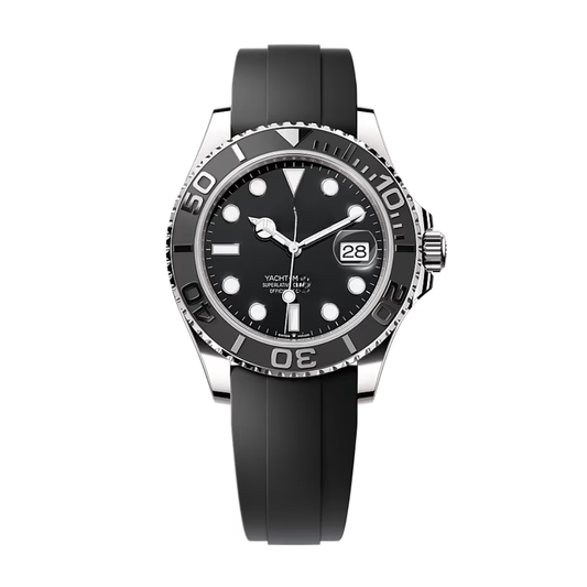 Ocean Master 42 – Black Dial | Flexible Rubber Strap