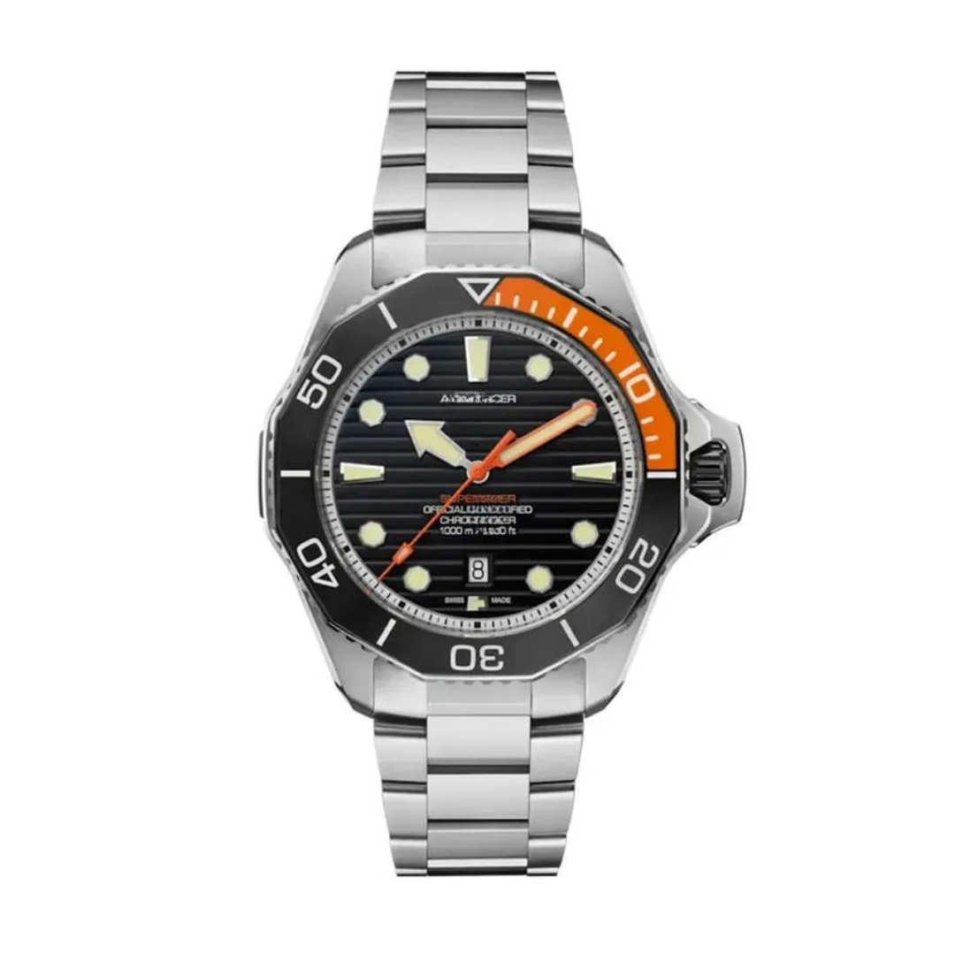 Ocean Racing – 43 Mm | Black Dial | Stainless Steel Bracelet