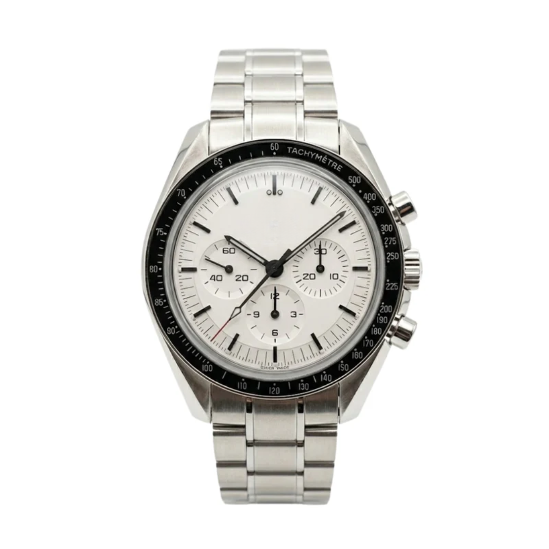 Racing Chrono Pro 42 – White Dial | Stainless Steel Bracelet