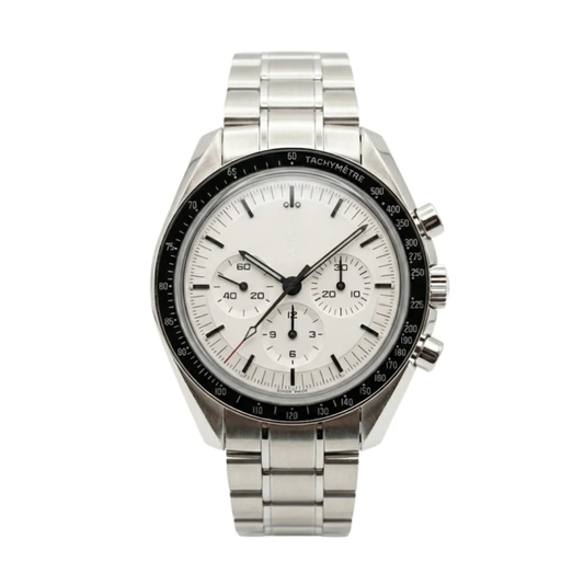 Racing Chrono Pro 42 – White Dial | Stainless Steel Bracelet