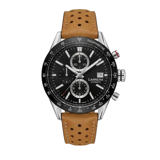 Classic Racing Chrono – Black Dial | Automatic | Suede Strap
